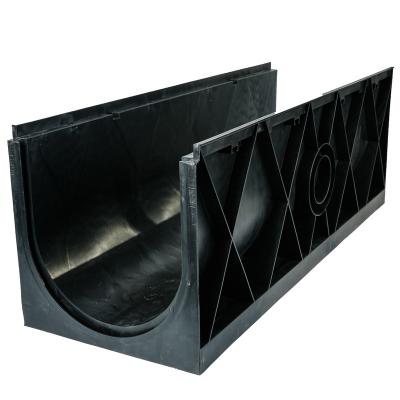 China 400x450mm Modern HDPE Plastic Drainage Ditch Channel With Grate Cover for sale