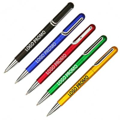 China Promotional Pen Custom Metallic Plastic Ballpoint Pens For Company Name Logo Printed for sale