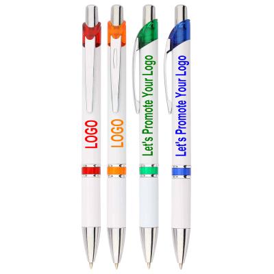 China Promotional Plastic Pen Custom Nice Printing Pen Oil Tip Retractable Disposable Promotional Pens With Logo for sale