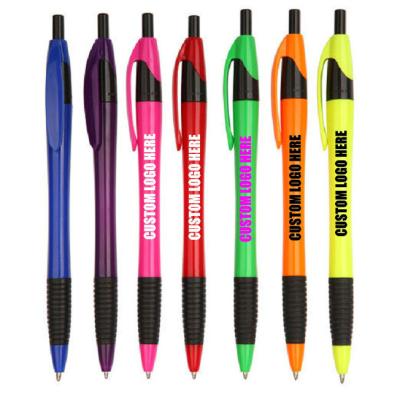 China Promotional Pen Budget Logo Plastic Ballpoint Pen Custom Pen With Rubber Grip, Customized Economic Thin Plastic Soft Rubber Grip Ballpoint Pens for sale