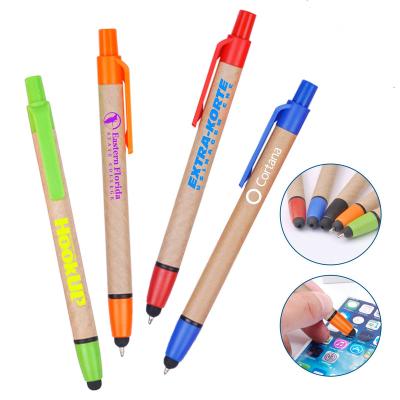 China Promotional Customized Recycled Paper Ball Pen Barrel Stylus Touch Screen Pen Eco-freindly With Custom Logo Imprint For Smart Phone-stylus for sale