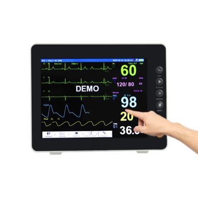 China Erweiterter tragbarer Multiparametermonitor EKG/HR/RESP/SPO2/NIBP/Temp 3-5 Leads zu verkaufen