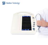 China 12 Leads Handle Ecg Ekg Electrocardiogram Machine Lightweight 10.1 Inch for sale