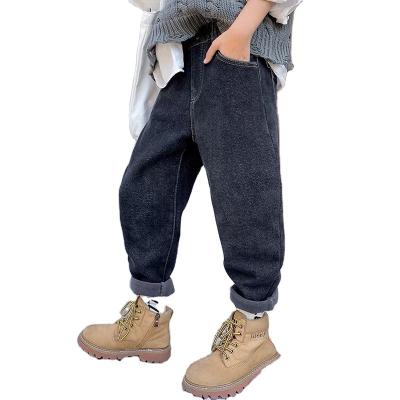 China Wholesale Breathable Kids Boy's Elastic Waist Jean Pants Denim Jeans For Kids Kids Casual Boy Cargo Pants Hip Hop Style Trousers for sale