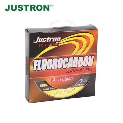 China Justron 100m Fluorocarbon Fishing Sink Chef's Japanese Quality 100% Carbon Fishing Line High Quality Line for sale