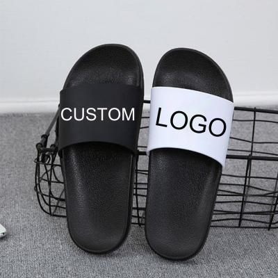 China CUSHIONING New Designer Custom Men Slippers White Slide Sandal PVC SlidersCustom Made Summer Beach Rubber Shoes For Unisex for sale