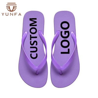 China Lightweight Custom Flip Flops 2021 Hot Sale PVC Women And Men Floats Summer Pink Flat Slide Bedroom Slippers Unisex For Flip Flops Customized for sale