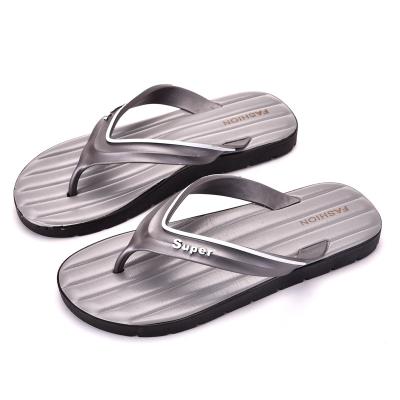 China 2021 New Fashion Summer PVC Soft Casual Beach Sweat-absorbent Flip Flops For Men Outdoor Straps Slippers for sale