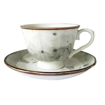 China Sustainable Luxury europe multiple options hand color glazed ceramic tea cup and saucer for afternoon tea for sale