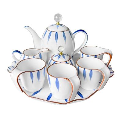 China Japandi Best selling japanese style afternoon tea 8 pcs ceramic cup sets with tray coffee and tea set for sale