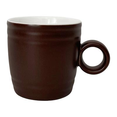 China Sustainable Factory direct sales glazed ceramic coffee tea mugs customizable with ring handle for office for sale