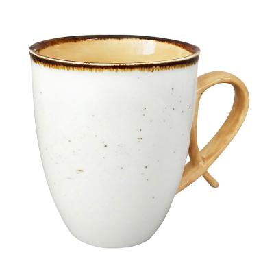 China Sustainable Easy cleaning office creative design color underglaze latte milk coffee ceramic mug for sale