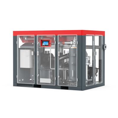 China Lubricated 110KW Electric Stationary Screw Air Compressor With Air Cooling Fan for sale