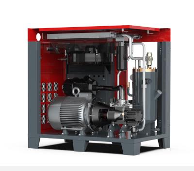 China Sollant 20hp 15kw 8/10/13 Bar 2 m3/min Lubricated Direct Driven Screw Air Compressor for sale