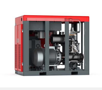 China Large power 55kw lubricated stationary electric rotary screw air compressor (115 psi 350 cfm 75 HP) for sale