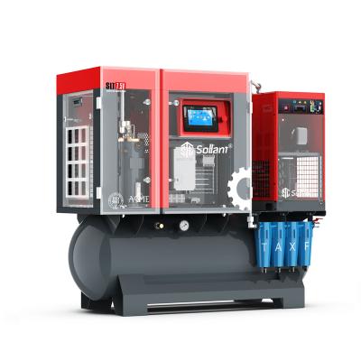 China Sollant 7.5kW 10HP 18 Bar Rotary Screw Air Compressor Lubricated Industrial Compressors For Laser Cutting for sale