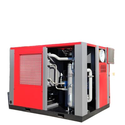 China Sollant Lubricated Two Stage Permanent Magnet Energy Saving 90 KW Screw Air Compressor For Industrial for sale