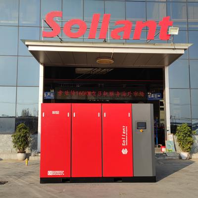 China Sollant 75Kw 100Hp Lubricated Industrial Electric Low Pressure Small Oil Free Silent Rotary Screw Air Compressor for sale