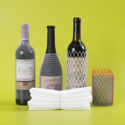 China Wholesale High Quality Wine Bottle Bag Fishing Net Bag Bottle Glass Wine Bottle Packaging Mesh Net Sleeve for sale