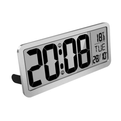 China Class Large Screen LCD Digital Wall Clock with Date and Temperature 2019 Hot Sales Hang on the Wall or Place on the Desk for Office and Home for sale