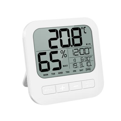 China Calendars Digital LCD Display Temperature Sensor Humidity Meter Alarm Clock Great For Kids for sale