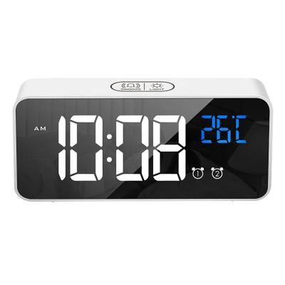 China Best Selling Calendars Modern Design Rectangular Desktop Digital Rechargeable Led Alarm Clock for sale