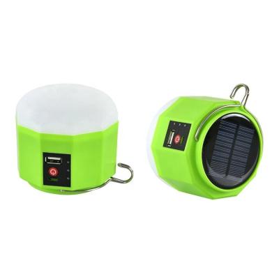 China Camping Portable Lantern Hanging DC Cell Phone Charger LED Solar Panel Rechargeable Emergency Light Lamp for sale