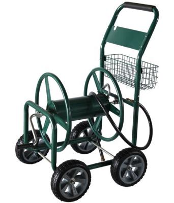 China Rewindable Metal Hose Reel Cart with Four Wheels for sale