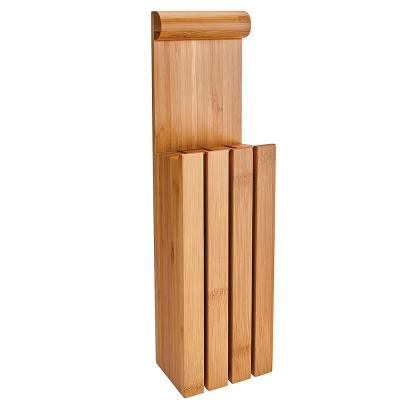 China Sustainable Available Wholesale Bamboo Universal Knife Holder Sample Kitchen Knife Storage Rack Eco - Friendly Square for sale