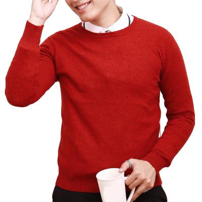 China New Autumn Cashmere Sweaters Male Casual Round Neck Anti-Shrink Solid Sweater for sale