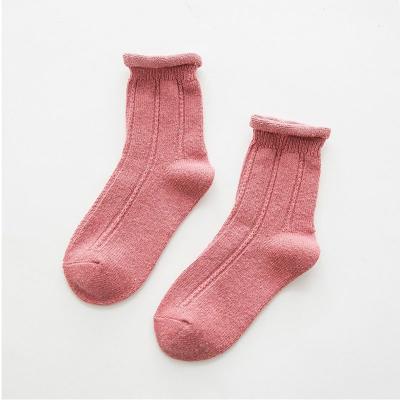 China Fashion Autumn Winter New Style Pure Color Cashmere Women's 100% Sporty Socks for sale