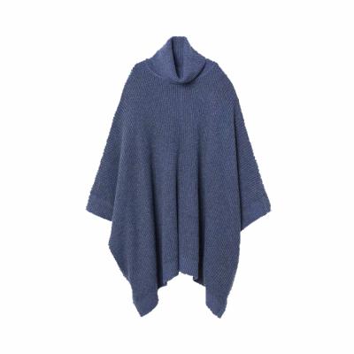 China Wholesale Causal Style Knitted Cashmere Poncho Sweater High Neck Women Anti Shrink for sale