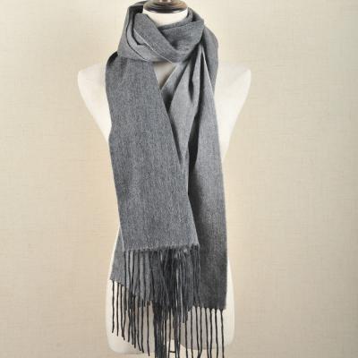 China Lady Scarf With Tassels Warm Solid Color Knitted Chunky Thick Long Warm Scarf for sale