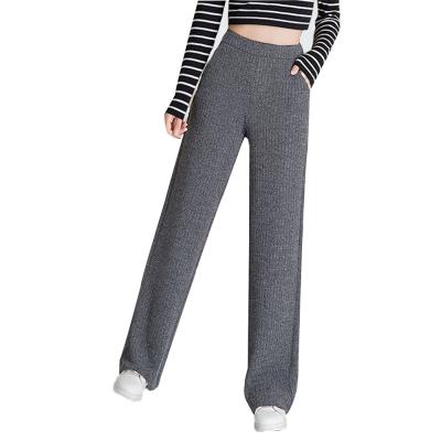 China Anti-Static Plus Size Casual Elastic Casual Pants Straight Leg Knit Pants for sale