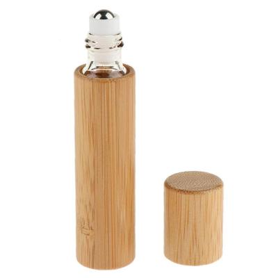 China Hot Sale 5ml 10ml 15ml Outdoor Travel Rollball Bamboo Small Bottles For Cosmetic Liquid Perfume Essential Oil for sale