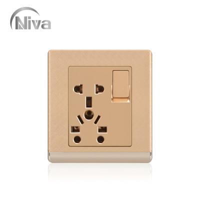 China Commercial Universal Multifunction Switch 5 Pin Socket 13a 1 Strip Electrical Wall Socket for sale