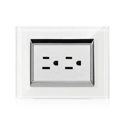 China American Luxury White Glass Wall Designer Wholesales Easy Installation USA Light Electrical Socket for sale