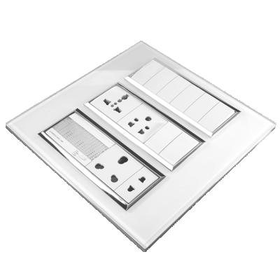 China Luxury Type Standard 18M 4mm Thickness Chrome Runway Edge Beacon Wall Inida Modular Variable White Glass Electric Switch for sale