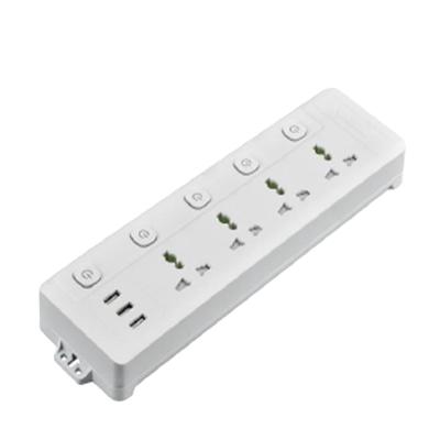 China Commercial Multi Function Floor Extension Socket Socket Adapter With 3 USB Ports 4 AC Outlet Electrical Socket Extension for sale