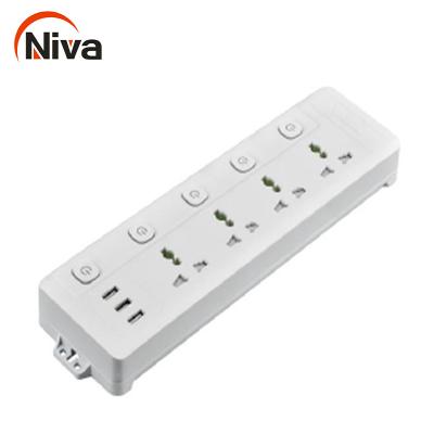 China Residential / Multipurpose China Made Multi Extension Socket Outlet Adaptr With 3 USB 4 Outlet Electrical Material Socket Outlet Extension for sale