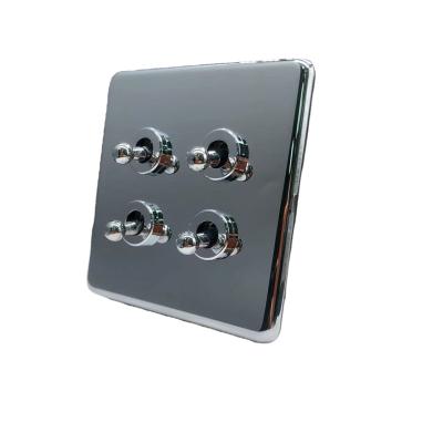 China High Quality Stainless Steel Strip 2 Way Electric Lamp Switch 4 Way Stainless Steel Panel Wall Switch Chrome Black Rose Gold Color for sale