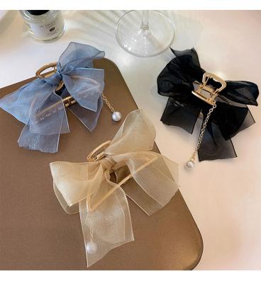 China New Style Women Soft Gauze Butterfly Hair Claw Accessories Simplicity Hair Claw For Girls for sale