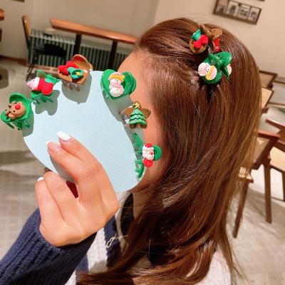 China Cute Girl's Sweet Korean Hair Claw Christmas Style Snowman Christmas Tree Hair Claw Hair Accessories for sale