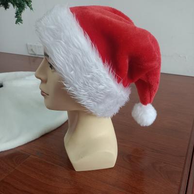 China Red Plush Adult Children's Hat Christmas Decoration Customized Christmas Festive Christmas Hat for sale