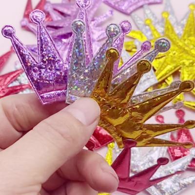 China Cute Durable Glitter Crown Felt Pads Girls Princess Headband Kids Diy Craft Hair Accessories Supplies for sale