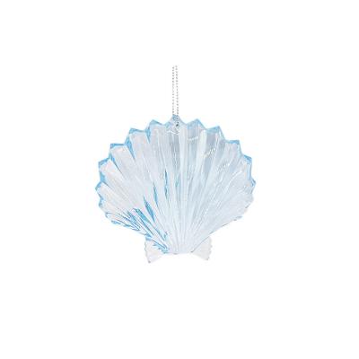 China Transparent Blue Acrylic Shell Ornament Christmas Craft Gift New Christmas Party Decoation Beach Glass Souvenir For Xmas Tree Ornament for sale