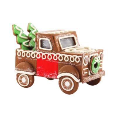 China Beautiful Christmas Party Stuff Decoration Gingerbread Ornament Polymer Clay Car Table Top Decoration LED Colorful Car Shape Decoration for sale