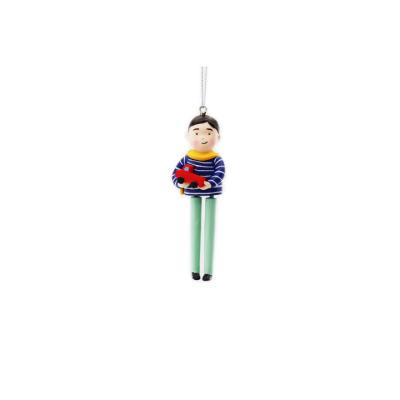 China Festival Stuff Festival Figurine Hanging Tree Ornaments Gift Resin Pendant Handsome Boy Standing Statues For Indoor Home Decor for sale