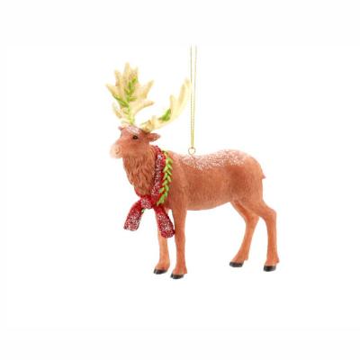 China Popular Christmas Gift Customized Mini Resin Christmas Ornament Deer Animal Figurine Toys Indoor Hanging Party Christmas Tree Decoration for sale