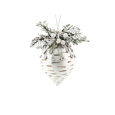 China Festival Stuff Creative Snow Glass Vegetable White Radish Ornaments Crafts For Christmas And Wedding Hanging Decoration for sale